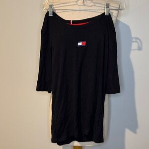Tommy Hilfiger Black T-Shirt with Logo Patch
